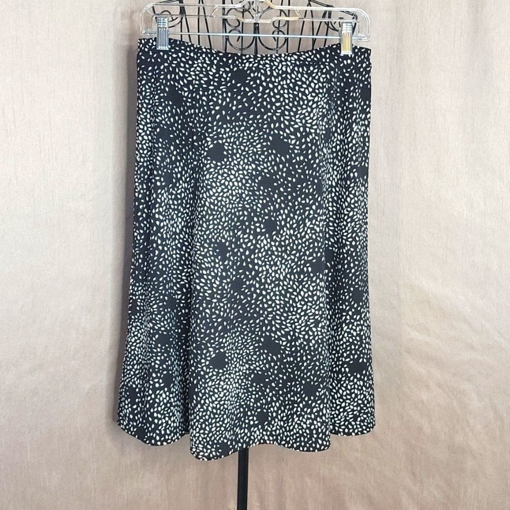LIZ CLAIBORNE Black and White Stretch A Line Skirt Medium - Picture 1 of 5